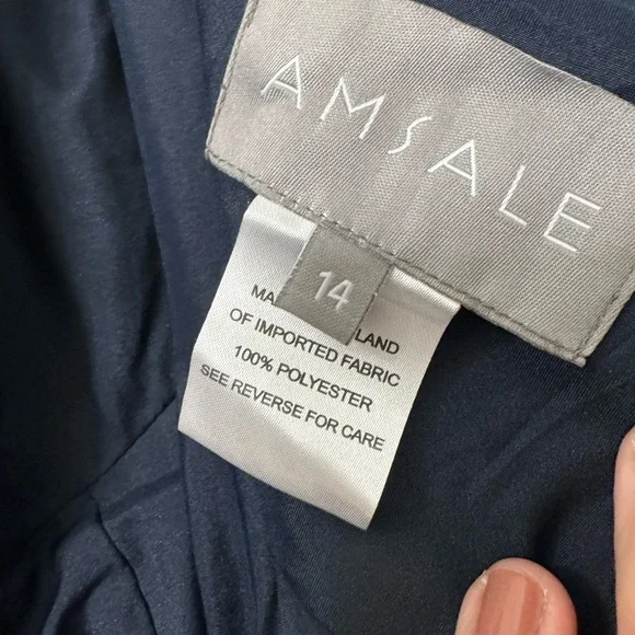 Amsale Chloe Navy Size 14 Bridesmaid Formal Gown NWT - Picture 8 of 14